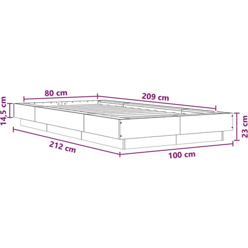  Okvir kreveta za pod Bijela 80 x 210 cm Konstruirano drvo Slike