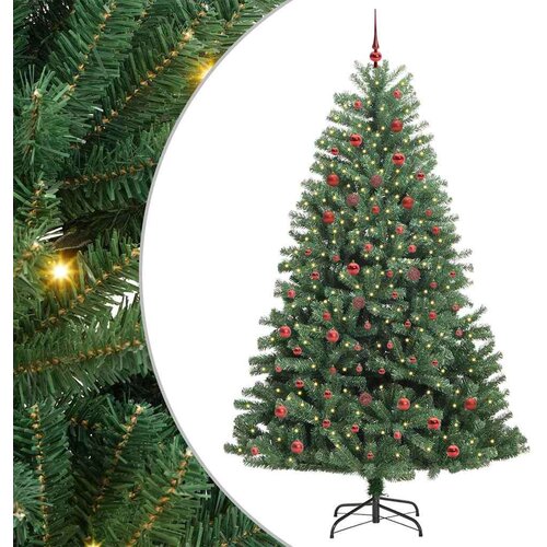 vidaXL Umjetno božićno drvce s nogom Zelena 210 cm PVC i metal Cijene