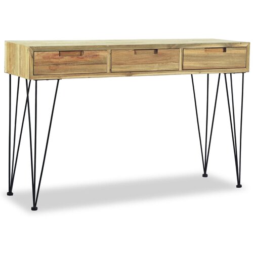 Maison Chic konzolna miza - miza ob steni 120x35x76 cm masivna tikovina, (21785834) Slike