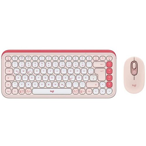Logitech Tastatura + mi&amp;scaron; POP Icon Combo Wireless US Rose Slike