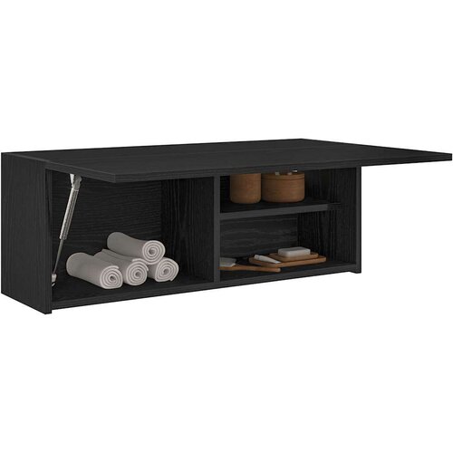 vidaXL Kopalniška stenska omarica črn 80x25x30 cm inž. les Cene