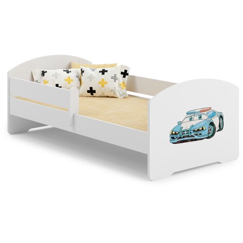 Kobi Furniture Luk - enojna postelja 140x70 z otroško grafiko, komplet ograje, vzmetnica, (20630375) Cene