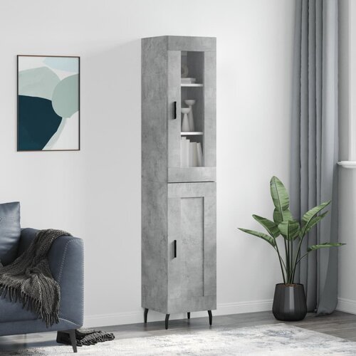  Visoka komoda siva betona 34,5x34x180 cm od konstruiranog drva Slike