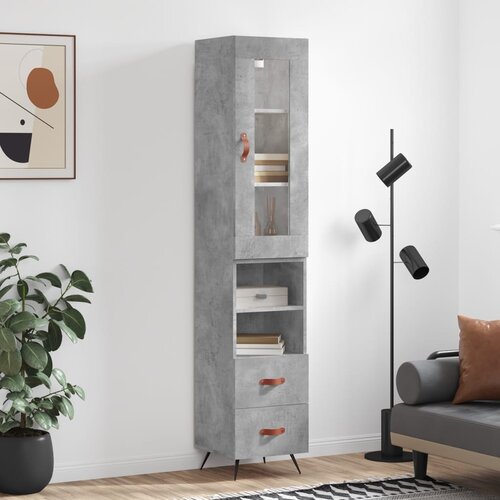  The Living Store Visoka omara betonsko siva 34,5x34x180 cm inženirski les - Visoka Omara, (21430224) Slike