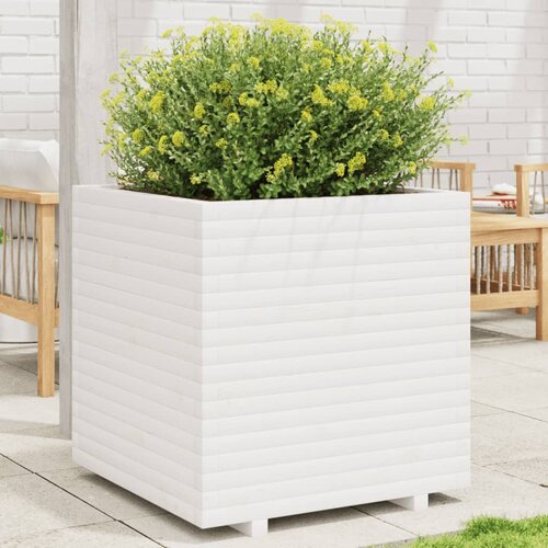 vidaXL Vrtna sadilica bijela 70x70x72 5 cm od masivne borovine Cijene