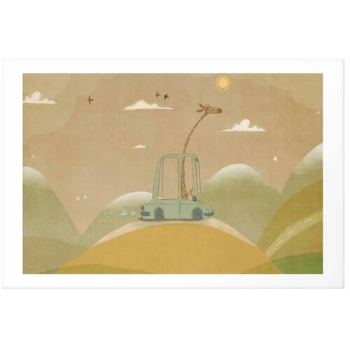  Plakat - Traveling Giraffe 30x21 Bez okvira s margom Slike