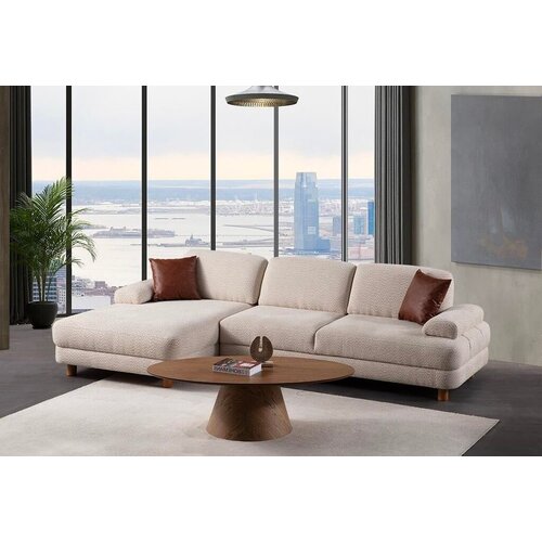 Atelier Del Sofa ugaona garnitura na razvlačenje Nice, 165x75x315 cm, Krem Slike