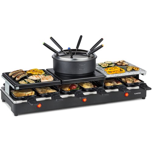 Klarstein Fonduelette XL, 3 v 1 raclette žar & fondue, naravni kamen, 1650 W, 12 oseb Cene