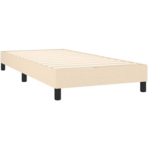  Krevet s oprugama i madracem krem 90 x 190 cm od tkanine Slike