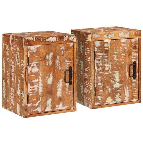 VidaXL Noćni ormarić 2 pcs Smeđa Reciklirano solidno drvo Slike