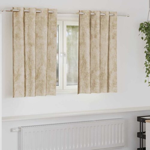 Baršunaste zavjese sa zavjesama 2 pcs Krema 140 x 140 cm Baršun Cene