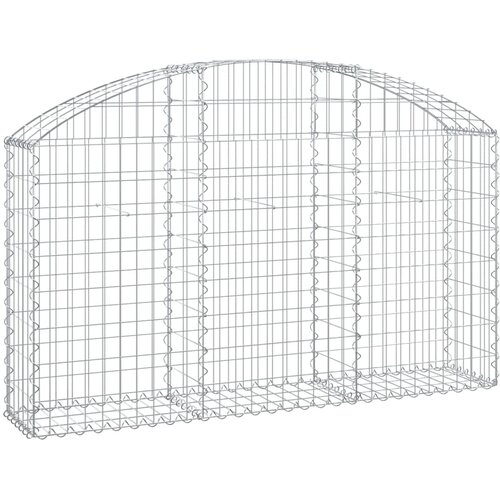  Gabionska ko&amp;scaron;ara s lukom 150 x 30 x 80/100 cm pocinčano željezo Slike