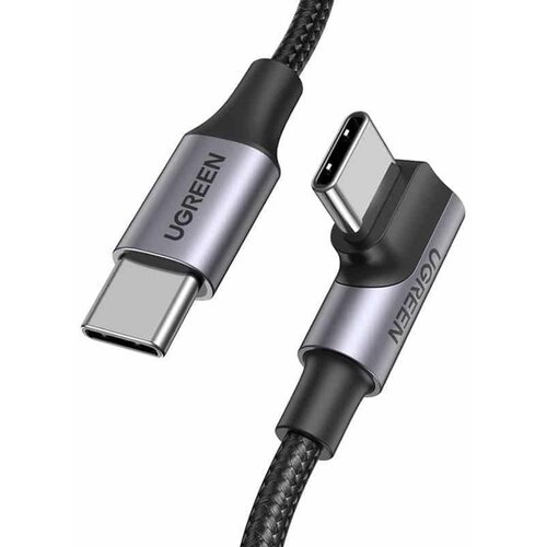 Ugreen USB-C to USB-C PD Fast Charging 90 Degree Cable 5A Max Black 2m US334 Slike