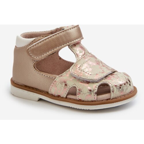 EVENTO Children's Patterned Sandals With Velcro Gold Maellita Cene