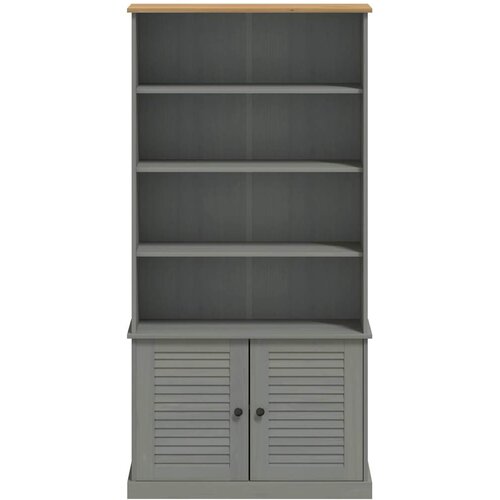  Regal za knjige VIGO sivi 85 x 35 x 170 cm od masivne borovine Slike
