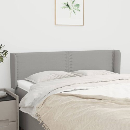VidaXL Uzglavlje s u&amp;scaron;ima svjetlosivi 147x16x78/88 cm od tkanine Slike