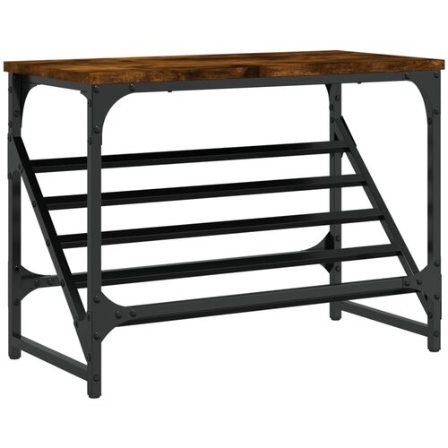 vidaXL Regal za čevlje dimljen hrast 60x30x45 cm inženirski les, (21024970) Cene