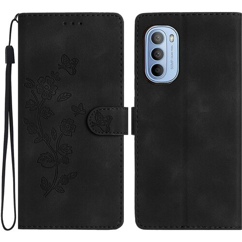 INORCO Za Motorola Moto G52 4G/G82 5G PU usnjena torbica za telefon z odtisom cvetov, denarnica za mobilni telefon, pokrov stojala, (22037039) Slike