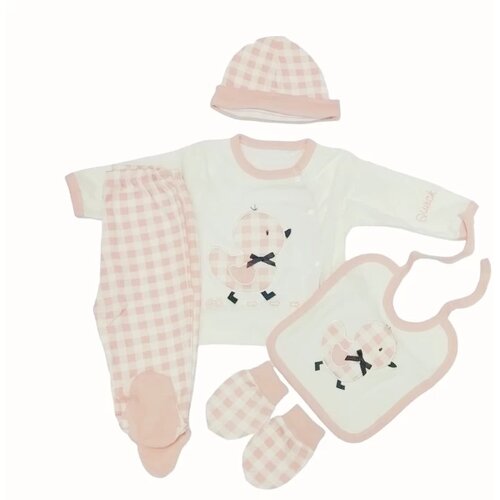  Set za bebe GY7607, 5 delova, Roze-beli Cene
