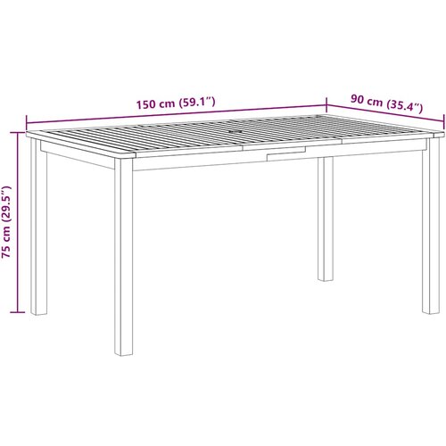  Vrtni stol od masivnog bagremovog drva 150 x 90 x 74 cm Slike