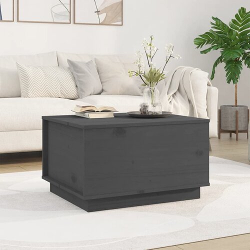 The Living Store Klubska mizica siva 60x50x35 cm trdna borovina - Klubska Mizica, (21575227) Slike