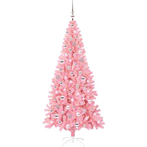 VidaXL Božićno drvce s 300 LED svjetlima Ružičasta 210 cm PVC Slike