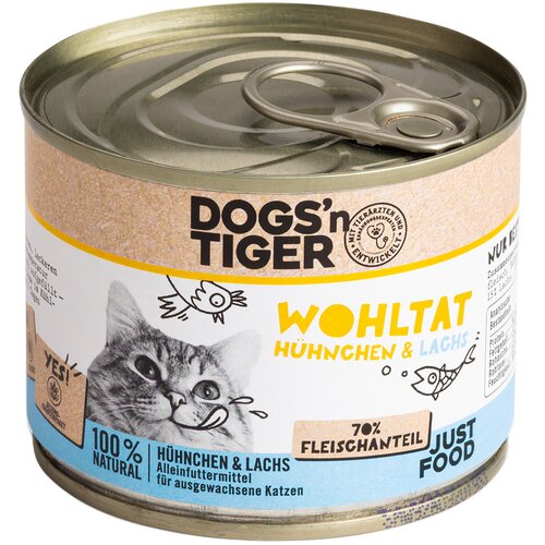 Dogs'n Tiger Adult Cat 6 x 200 g - Wohltat piščanec in losos Cene