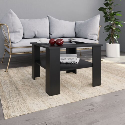 VidaXL Klubska mizica črna 60x60x42 cm iverna plo&amp;scaron;ča, (20625475) Slike
