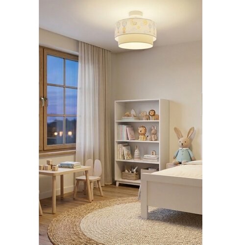  Brilagi-LED Dečiji plafonski luster BOBO 1xE27/10W/230V prečnik 40 cm bela/bež/sa životinjskim motivom. Slike
