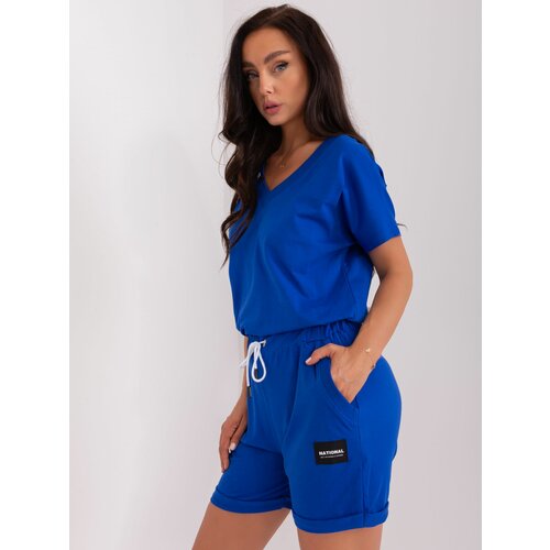 Fashion Hunters Women's Cobalt Blue Short Sleeve Overall Slike