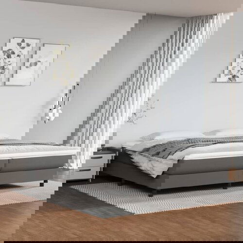 The Living Store Posteljni okvir siv 200x200 cm umetno usnje - Box Spring Posteljni Okvir, (21520568) Slike