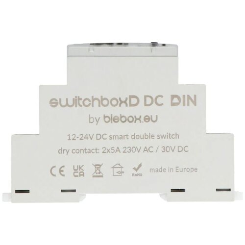 BLEBOX switchBoxD DC DIN - 2-kanalni rele 230V AC / 5-30V DC Slike