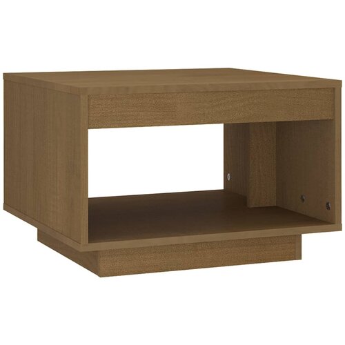 Maison Chic Klubska mizica - kavna mizica - Nizka mizica medeno rjava 50x50x33,5 cm trdna borovina, (21755432) Slike