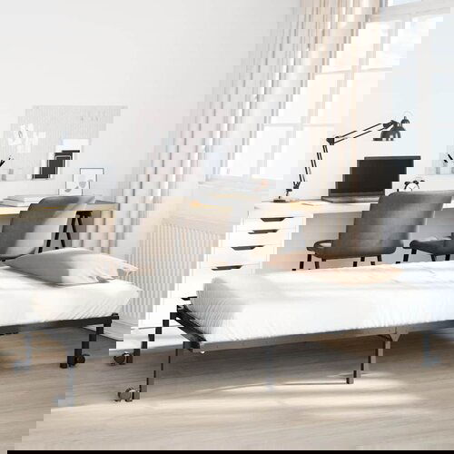 vidaXL posteljni okvir brez vzmetnice zložljiv črn 90x200 cm jeklo Cene