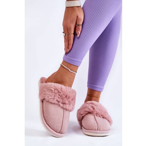 Kesi Women's Warm Slippers With Fur Light pink Franco Cene
