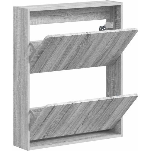  Ormar za cipele na zidu ZWOLLE 71 x 17 x 86 cm Siva Sonoma Slike