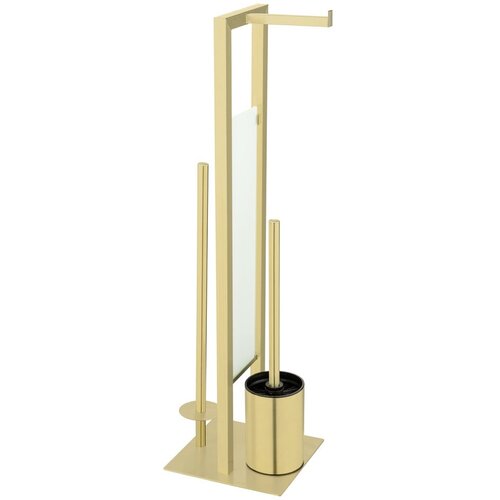 Wenko 26034100 - set za WC RIVALTA 18x70 cm nerđajući čelik/zlatna/bela/crna Slike