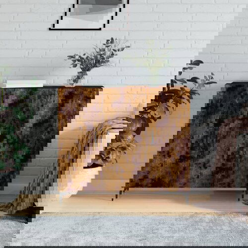 VidaXL Komoda boja dimljenog hrasta 90 x 34 x 80 cm konstruirano drvo Slike