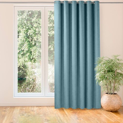  Curtain MILANA color blue style classic silver silver metal eyelets chenille 140x245 HOMEDE Slike