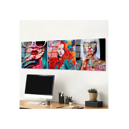 Wallxpert dekorativna slika od kaljenog stakla faces (uv 858) 50 x 50cm Slike