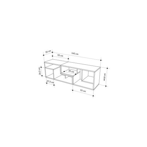 Hanah home TV komoda Gliss, 145x44.8x35 cm, Hrast Slike