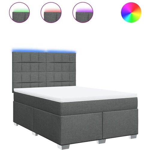 Maison Chic Box spring posteljni - Vzmetna postelja z vzmetnico temno siv 140x190 cm blago SL11880, (21901064) Cene