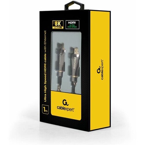 Cablexpert hdmi kabel z mrežno povezavo 1m črn high speed ultra hd 8K CCBP-HDMI8K-1M Slike