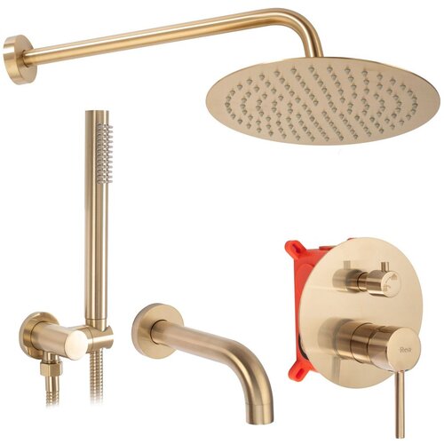 REA Bath PODŽBUKNA KADA I TU&amp;Scaron; SET REA LUNGO BRUSH GOLD + BOX Slike