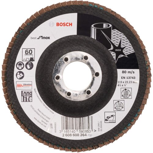 Bosch lamelni brusni disk X581, Best for Inox 115 mm, 22,23 mm, 60 - 2608608264 Slike