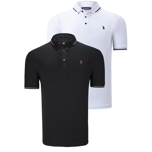 Dewberry DUO SET T8586 MENS T-SHIRT-BLACK-WHITE Slike