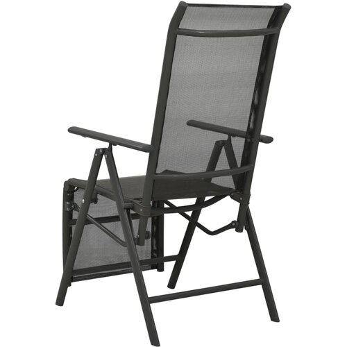  Nagibne vrtne stolice 2 kom od tekstilena i aluminija crne Slike