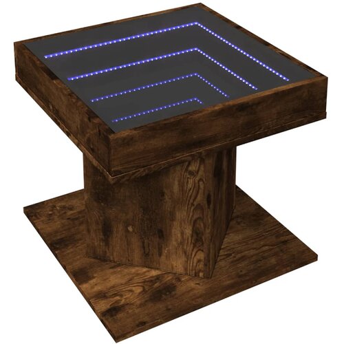  Stolić za kavu LED boja hrasta 50x50x45 cm konstruirano drvo Slike