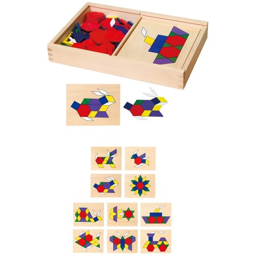 Viga drveni geometrijski mozaik dienesa kocke Montessori logička slagalica148 el Cijene