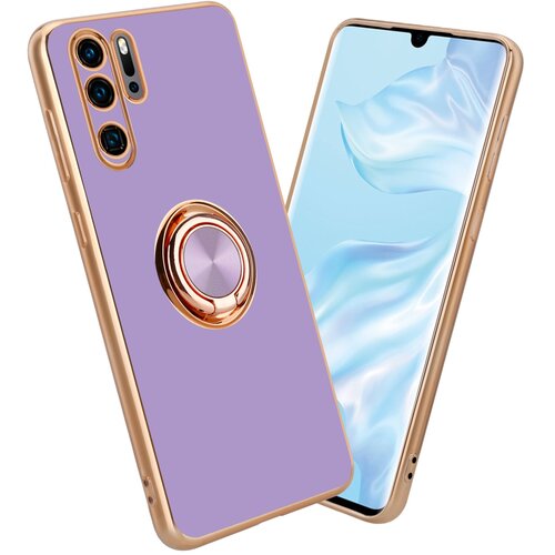 Cadorabo Huawei v sijajnem svetlobnem vijoličnem - Zlato z obročem silikonski/TPU ovitek z za&scaron;čito pred kamero in držalo magnetnega avtomobila, (20593738) Cene